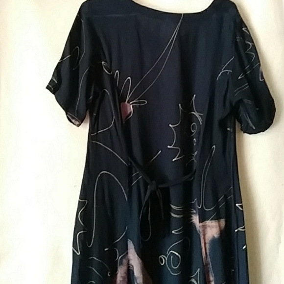 Caribbean Culture handpainted rayon dress-one size - Picture 4 of 6